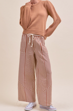 Load image into Gallery viewer, Pecan &amp; Cream Stripe Relaxed Pants

