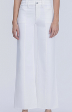 Load image into Gallery viewer, White HIgh-Rise Wide-Leg Jeans w/ Raw Hem
