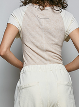 Load image into Gallery viewer, Oatmeal &amp; Cream 2-Tone Cap Sleeve Shirt
