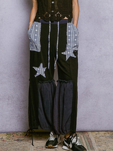 Load image into Gallery viewer, Black Star Patch Gauze Jogger Pants
