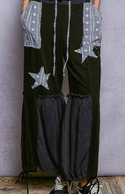 Load image into Gallery viewer, Black Star Patch Gauze Jogger Pants

