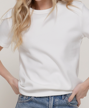 Load image into Gallery viewer, White Soft Knit Jersey Tee
