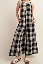 Load image into Gallery viewer, Black &amp; Tan Checker Wide-Leg Jumper
