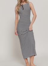 Load image into Gallery viewer, Black &amp; White Stripe Midi Dress

