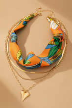 Load image into Gallery viewer, Scarf Cord &amp; Gold Chains Necklace Set
