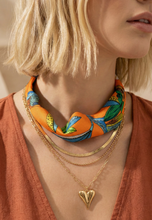 Load image into Gallery viewer, Scarf Cord &amp; Gold Chains Necklace Set

