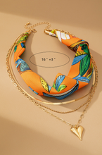 Load image into Gallery viewer, Scarf Cord &amp; Gold Chains Necklace Set
