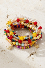 Load image into Gallery viewer, Colorful Bead &amp; Gold Accents Bracelet Set
