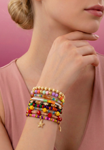 Load image into Gallery viewer, Colorful Bead &amp; Gold Accents Bracelet Set
