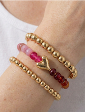 Load image into Gallery viewer, Resin Bead Heart Stretch Bracelet Set
