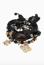Load image into Gallery viewer, Black Boho 6-Piece Bracelet Set
