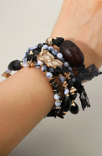Load image into Gallery viewer, Black Boho 6-Piece Bracelet Set
