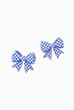 Load image into Gallery viewer, Checker Print Bow Earrings
