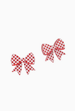 Load image into Gallery viewer, Checker Print Bow Earrings
