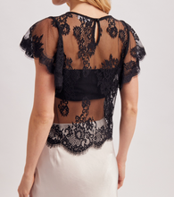 Load image into Gallery viewer, Black Floral Lace Top
