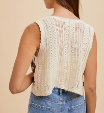 Load image into Gallery viewer, Brown &amp; Cream Floral Sleeveless Sweater Vest
