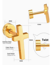 Load image into Gallery viewer, Cross Post Earrings
