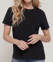 Load image into Gallery viewer, Black Soft Knit Jersey Tee
