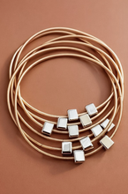 Load image into Gallery viewer, Metal Coil Stretch Bracelets w/ Square Charms
