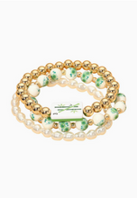Load image into Gallery viewer, Mahjong Floral Pearl Bead Stretch Bracelet Set

