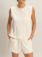 Load image into Gallery viewer, Cream Sleeveless Shirt w/ Pocket
