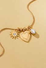 Load image into Gallery viewer, Heart, Starburst, &amp; Crystal Charm Necklace
