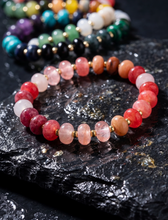 Load image into Gallery viewer, Multi Color Agate Stone Stretchy Braclet
