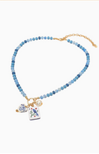 Load image into Gallery viewer, Mahjong Bead Necklace with Tile, Heart, &amp; Pearl Charm

