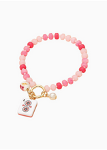 Load image into Gallery viewer, Mahjong Colorful Bead Stretch Bracelet w/ Tile &amp; Charms
