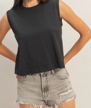 Load image into Gallery viewer, Black Jersey Sleeveless Top
