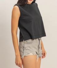 Load image into Gallery viewer, Black Jersey Sleeveless Top
