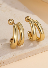Load image into Gallery viewer, Gold Double "U" Hoops
