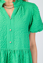 Load image into Gallery viewer, Green Seersucker Mini Dress
