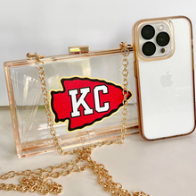 Load image into Gallery viewer, KC Arrowhead Clear Acrylic Purse

