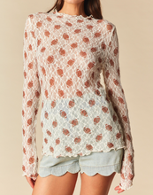 Load image into Gallery viewer, Ivory Lace Mesh Football Long Sleeve Shirt

