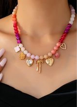 Load image into Gallery viewer, Color Beads &amp; Charm Necklace
