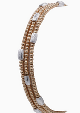 Load image into Gallery viewer, Polished Metal Beaded Stretch Bracelet Set
