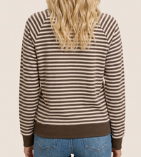 Load image into Gallery viewer, Mocha Stripe Brushed Pullover

