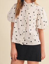 Load image into Gallery viewer, Polka Dot Ruffle Top
