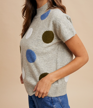 Load image into Gallery viewer, Gray Dot Mock Neck Sweater
