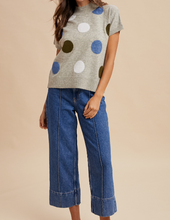 Load image into Gallery viewer, Gray Dot Mock Neck Sweater
