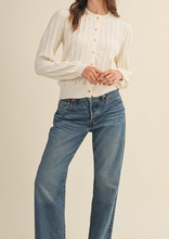 Load image into Gallery viewer, Ivory Ribbed Cardigan Sweater
