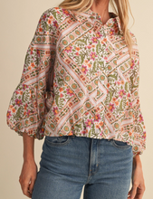 Load image into Gallery viewer, Floral Print Bubble Sleeve Top
