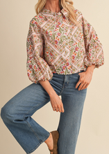 Load image into Gallery viewer, Floral Print Bubble Sleeve Top

