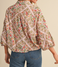 Load image into Gallery viewer, Floral Print Bubble Sleeve Top
