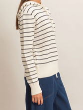 Load image into Gallery viewer, Black Stripe Hooded Sweater
