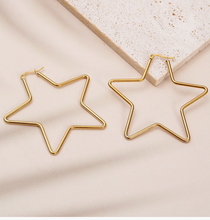 Load image into Gallery viewer, Star Hoop Earrings
