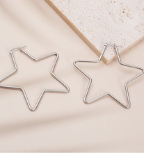 Load image into Gallery viewer, Star Hoop Earrings
