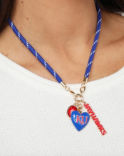Load image into Gallery viewer, KU Heart Game Day Paracord Necklace
