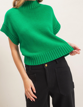 Load image into Gallery viewer, Green Mock Neck Sweater Vest
